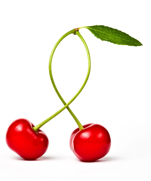 Dos cerezas rojas — Foto de Stock