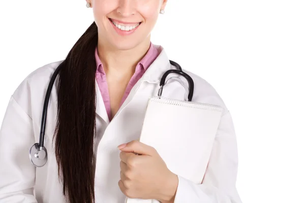 Donna medico in un cappotto bianco — Foto Stock