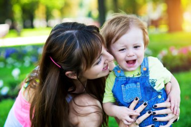 Bebekle anne greenl yaz Park