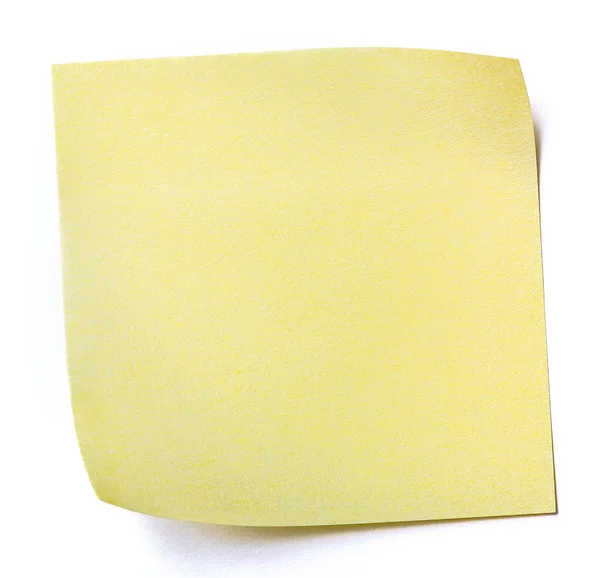 Gele stok Opmerking geïsoleerd op witte achtergrond, — Stockfoto