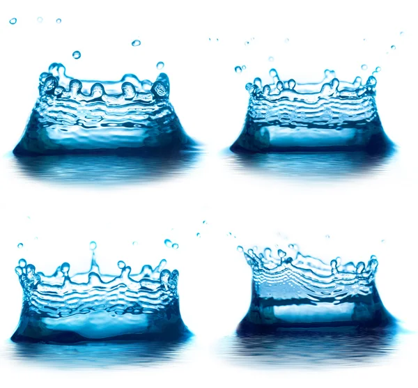 Conjunto de salpicaduras de agua como corona. aislado —  Fotos de Stock