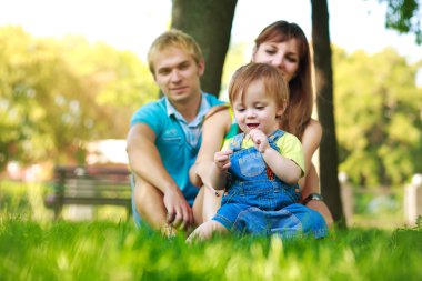 Aile Parkı yeşil çim üzerinde