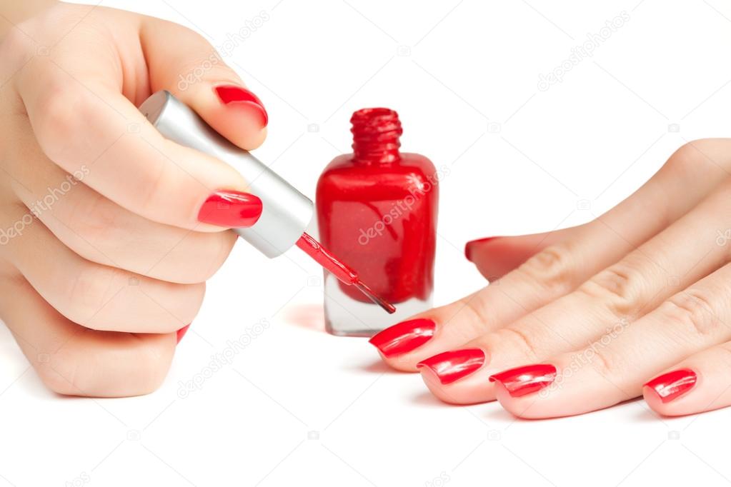 Manicure. applying nail polish. isolated Stock Photo by ©titov 19372123 Manicure. applying nail polish. isolated Stock Photo by ©titov 19372123