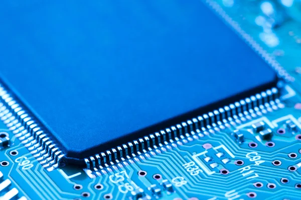 Close-up of electronic circuit board with processor — Stock Photo, Image