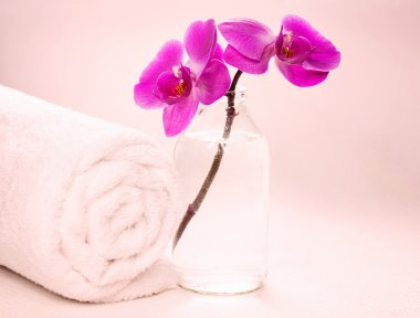 pembe orkide ve havlu