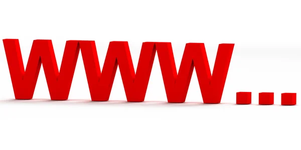 Icona rossa di internet www — Foto Stock