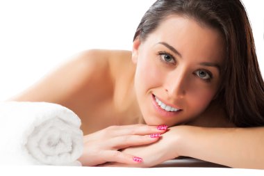 spa salon içinde güzel bir kadın. izole