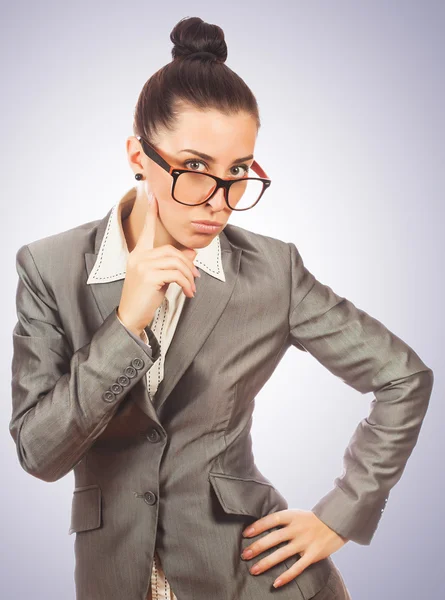 Porträt einer Geschäftsfrau, isoliert auf Weiß — Stockfoto