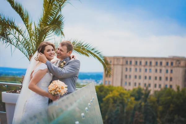 Happy bride and groom — Stock Photo, Image