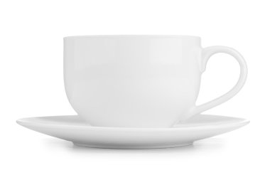 beyaz çay bardağı beyaz izole