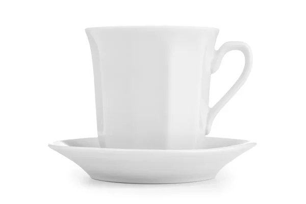 Petite tasse à café blanche isolée sur blanc — Photo