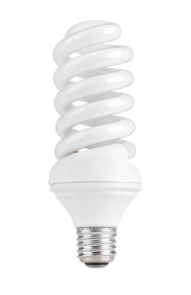 Lampada bianca a risparmio energetico. isolato — Foto Stock