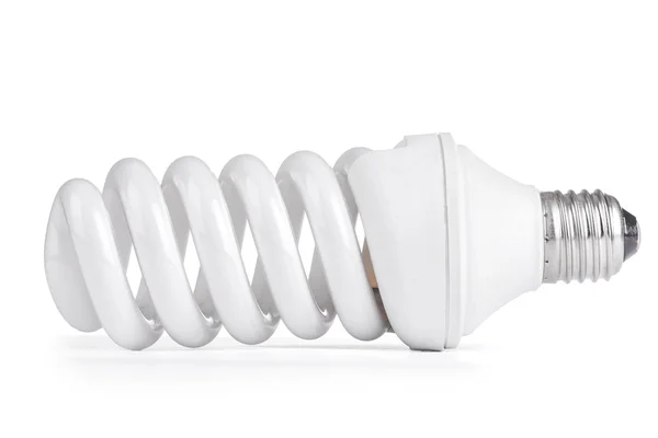 Белая энергосберегающая лампа изолированные — стоковое фото