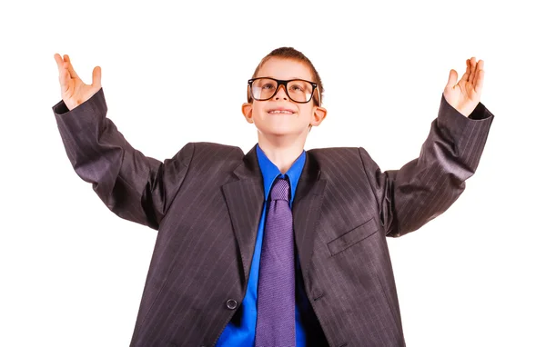 Hombre de negocios con traje grande. aislado — Foto de Stock