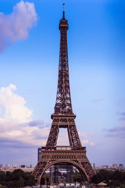 Eiffeltoren Tegen Lucht Vanuit Trocadero Parijs Frankrijk — Stockfoto