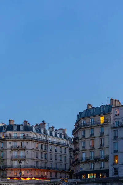 Edificios Residenciales Típicos París Desde Río Sena —  Fotos de Stock
