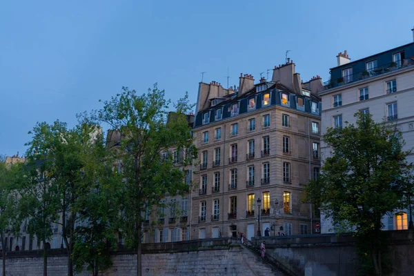 Edificios Residenciales Típicos París Desde Río Sena —  Fotos de Stock