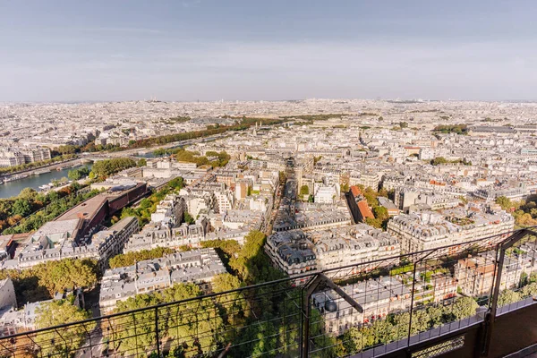 Landschap Van Parijs Vanaf Eerste Verdieping Van Eiffeltoren — Stockfoto