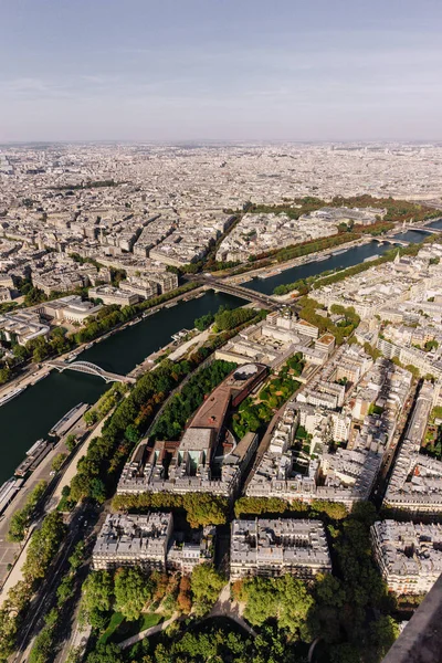 Blick Auf Die Seine Paris Aus Der Obersten Etage Des — Stockfoto