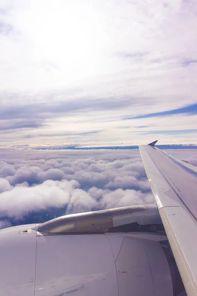 Cloudscape Tomado Plano Sobre Las Nubes Con Ala Marco — Foto de Stock