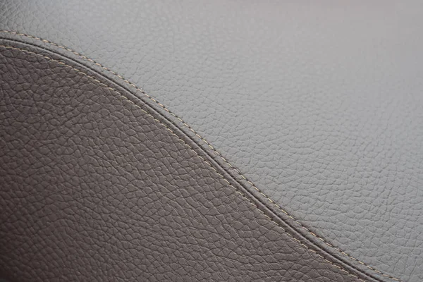 Detail Brown Leather Texture Stitching Form — Foto de Stock