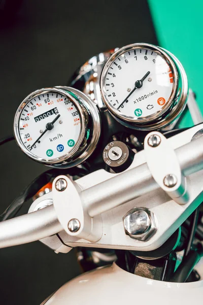 Detail Speedometer Motorbike Rider Perspective — Stockfoto