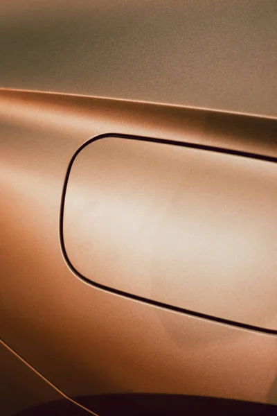 Detail Fuel Tank Entry Golden Car Metallic Reflections Square Shape — 스톡 사진