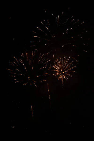 Slightly Unfocused Collection Fireworks Black Background Can Used Overlay — Φωτογραφία Αρχείου