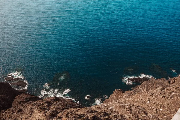 Vista Desde Alto Acantilado Volcánico Sobre Mar Gran Canaria —  Fotos de Stock