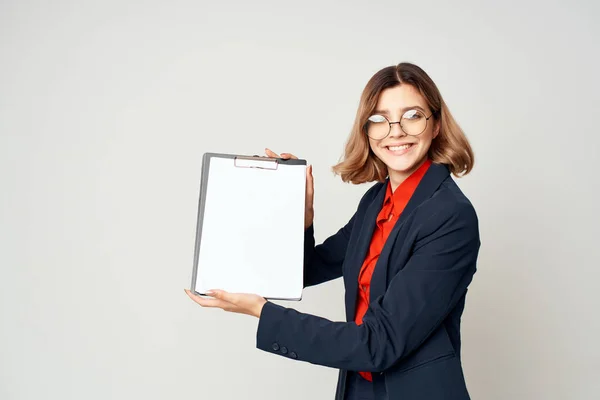 Businesswoman with glasses executive Studio Professional — Stock fotografie