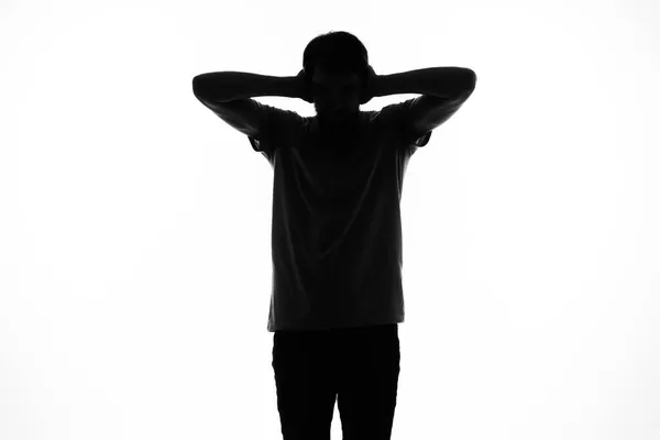 Silhouette eines Mannes ananias in den Schatten — Stockfoto