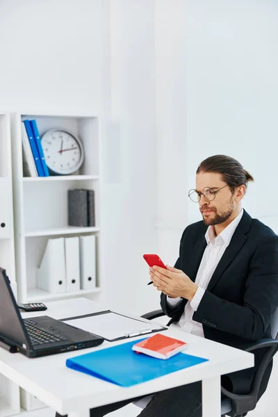 Manager documents work office laptop executive — Stock Photo, Image