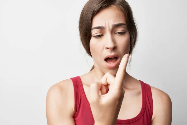 Lesión en el dedo problemas de salud tratamiento de medicamentos — Foto de Stock