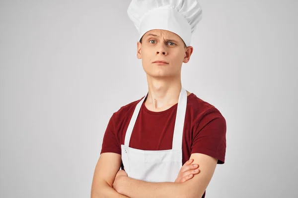 male chef professional uniform work restaurant