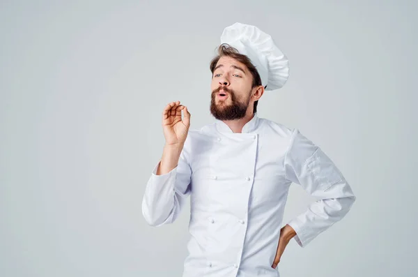 Chef cucina Lavoro gesti mano Emozioni professionali — Foto Stock