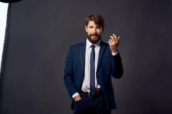 Businessmen emotions hand gestures isolated background — Stock Photo, Image