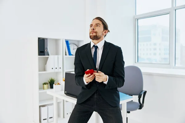 Man in a suit official documents work office lifestyle — Stock Photo, Image