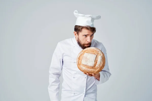 bearded man chef Cooking bakery isolated background