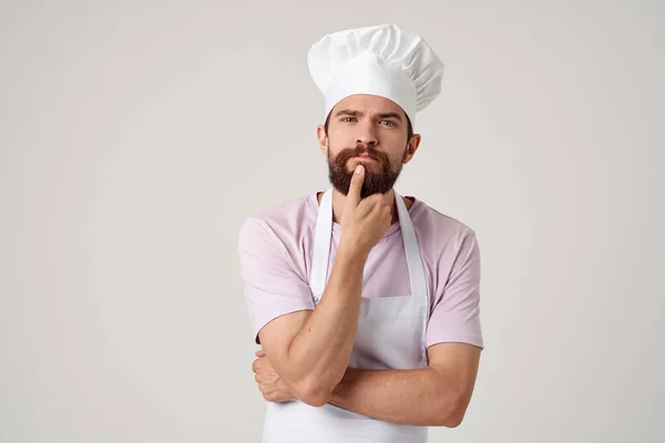 Emotivo cuoco cucina servizio ristorante lavoro — Foto Stock