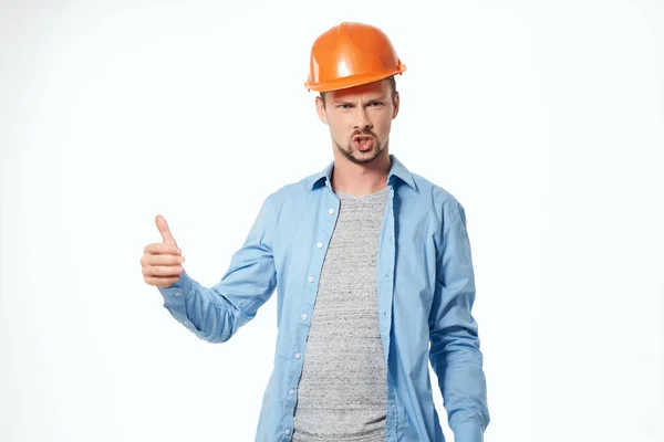 Uomo in uniforme da costruzione Professione Professionale Professione lavorativa — Foto Stock