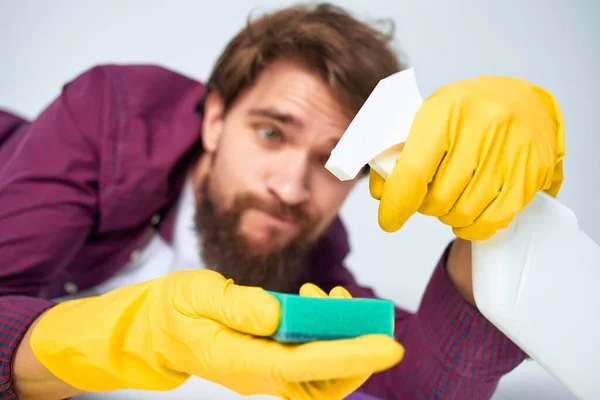 Cleaner cleaning the apartment hygiene home care — Stock Photo, Image