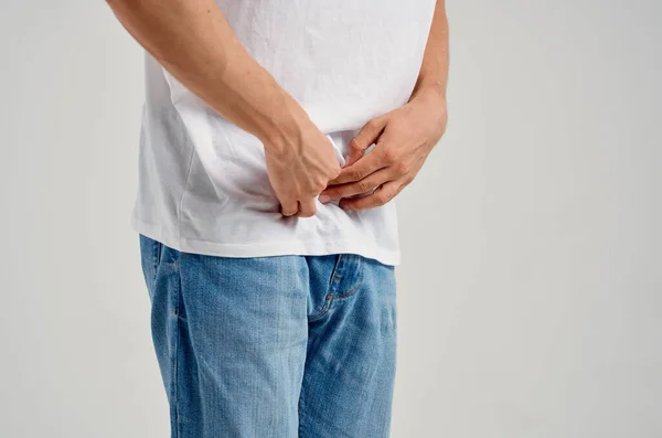 Männliche Gesundheitsprobleme urologische Schmerzbehandlung — Stockfoto