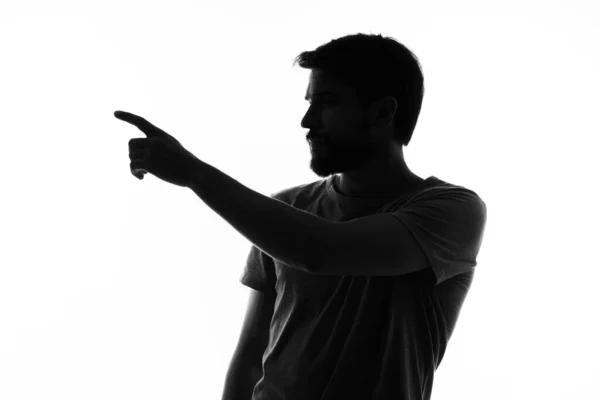 Schattenmänner Silhouette Geste Hände Emotionen geben — Stockfoto
