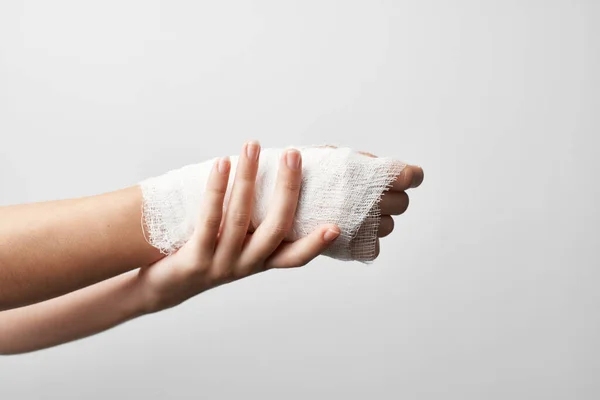 Bandaged arm injury health problems medicine — Stock Photo, Image