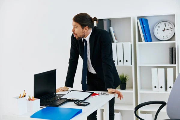 Man in a suit official documents work office executive — Stock Photo, Image