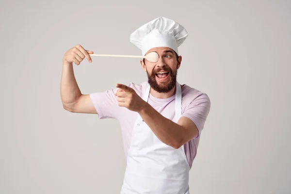 Chef in uniform restaurant gourmet professional service — Stock Photo, Image