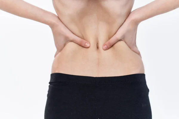 Anorexia del vientre plano femenino dieta problemas de salud —  Fotos de Stock