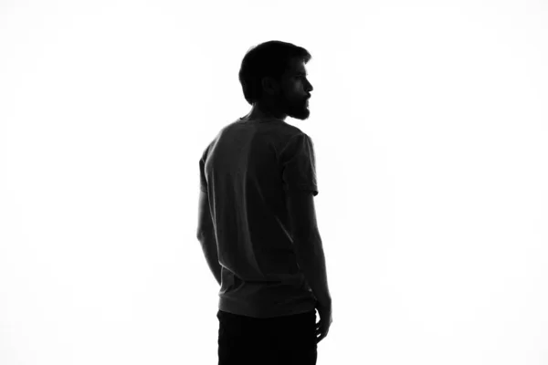 Silhouette Männer inkognito Studio Lifestyle Licht Hintergrund — Stockfoto