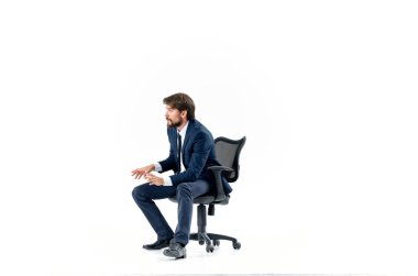 İşadamı koltukta yönetici ofis kariyeri