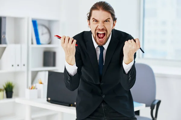 Manager in the office with documents executive — Stock Photo, Image